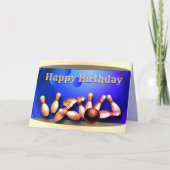 Carte Joyeux anniversaire de bowling (Devant)