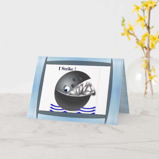 Carte Joyeux anniversaire de bowling (Fleur jaune)