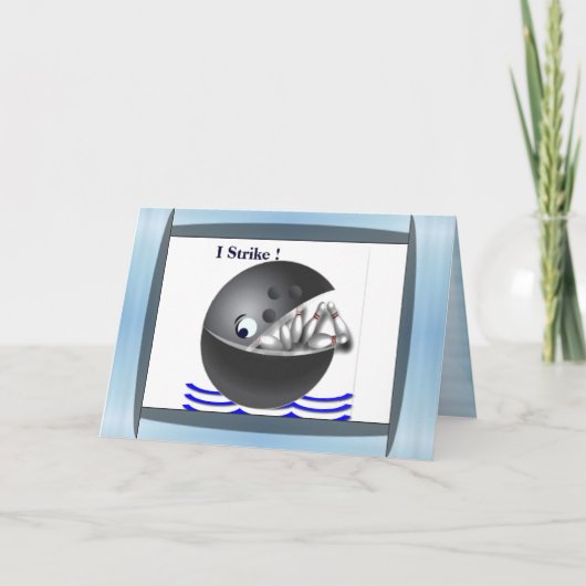 Carte Joyeux anniversaire de bowling (Devant)