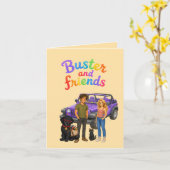 Carte Joyeux anniversaire de Buster (Fleur jaune)