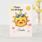 Carte Joyeux anniversaire de Cake (Fleur jaune)