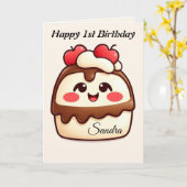 Carte Joyeux anniversaire de Cake (Fleur jaune)