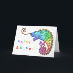 Carte Joyeux anniversaire de Chameleon<br><div class="desc">Les mignonnes créatures apportent de la créativité amusante aux objets de tous les jours,  et sont garanties d'apporter un sourire.</div>