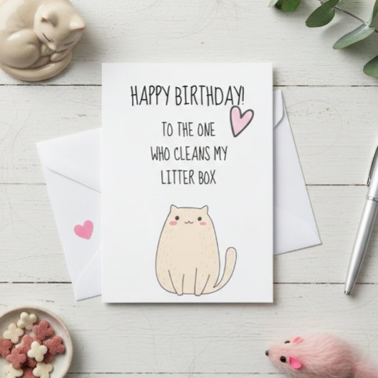 Carte Joyeux Anniversaire De Chat Funny Mignonne Humour