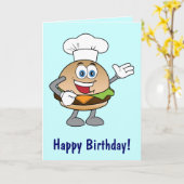 Carte Joyeux anniversaire de Cheeseburger (Fleur jaune)