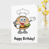 Carte Joyeux anniversaire de Cheeseburger (Fleur jaune)