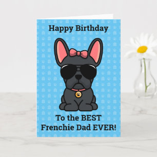 Carte Joyeux anniversaire de Chien Black French Bulldog