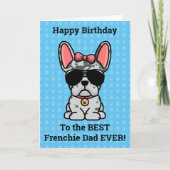 Carte Joyeux anniversaire de Chien Blue Merle French Bul (Devant)