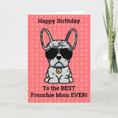 Carte Joyeux anniversaire de Chien Blue Merle French Bul (Devant)