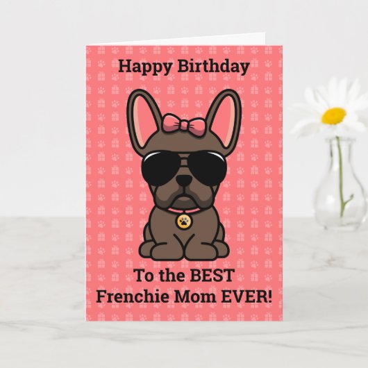 Carte Joyeux anniversaire de Chien Brown Chien de taurea (Petite plante)