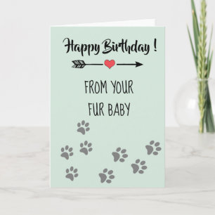 Carte Joyeux anniversaire de Chien Chat Pet Fur Baby