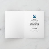 Carte Joyeux anniversaire de chien - Drôle chien papa (Intérieur)