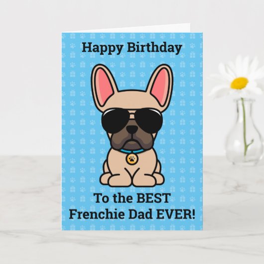 Carte Joyeux anniversaire de chien lumière Fawn Français (Petite plante)