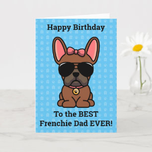 Carte Joyeux anniversaire de chien Red Fawn French Bulld