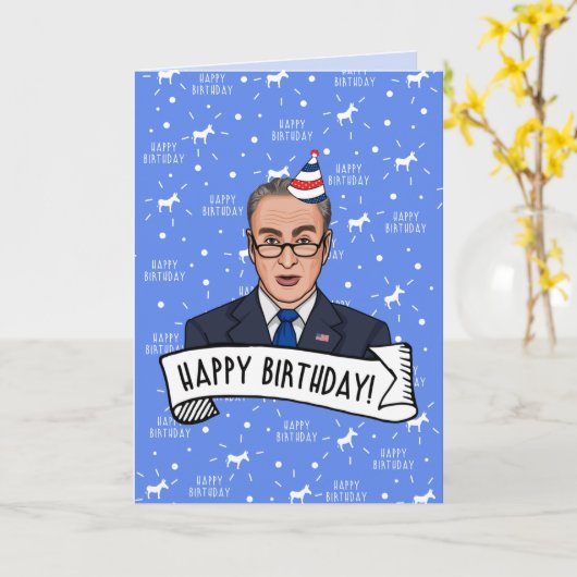 Carte Joyeux Anniversaire de Chuck Schumer (Fleur jaune)