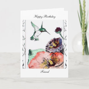 Carte Joyeux anniversaire de colibri