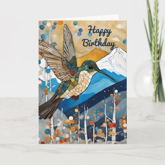 Carte Joyeux anniversaire de colibri (Devant)
