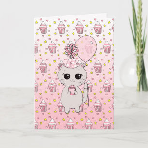 Carte Joyeux anniversaire de Cute Pink