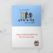 Carte Joyeux anniversaire de danse de trio de Labrador (Intérieur)