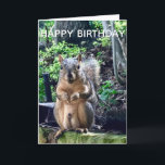 Carte Joyeux anniversaire de Deez Nuts Funny Squirrel Ph<br><div class="desc">Joyeux anniversaire de DEEZ NUTS ! Un écureuil hilarant joue avec des mots qui plaisantent sur ses noix. Humour brut sur une carte d'anniversaire pour adulte. Faites rire vos amis avec cette citation pop culture.</div>
