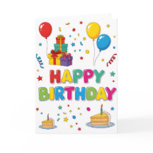 Carte « Joyeux Anniversaire » de dessin animé lumi