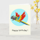 Carte Joyeux anniversaire de enfant de dessin animé de p (Fleur jaune)