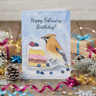 Carte Joyeux anniversaire de février Gâteau de Jaseur ce