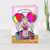 Carte Joyeux anniversaire de fille (Devant)