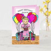 Carte Joyeux anniversaire de fille (Fleur jaune)