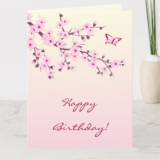 Carte Joyeux Anniversaire De Fleurs De Cerisier Florales Zazzle Be