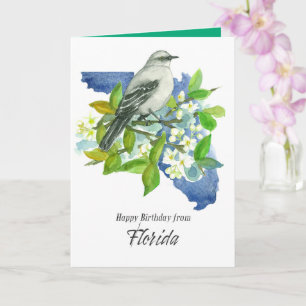 Carte Joyeux anniversaire de Fleurs de merle de Floride