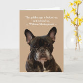 Carte Joyeux anniversaire de French Bulldog (Fleur jaune)