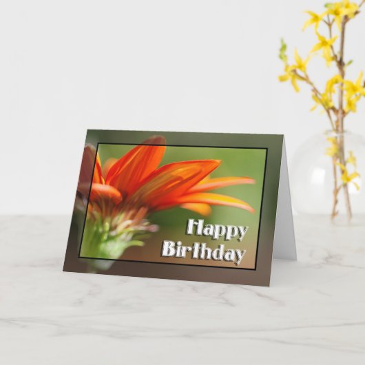 Carte Joyeux anniversaire de Gazania (Fleur jaune)