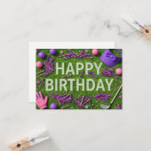 Carte Joyeux anniversaire de golf sur vert (Devant/Arrière en situation)