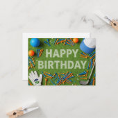 Carte Joyeux anniversaire de golf sur vert  (Devant/Arrière en situation)