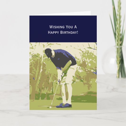 Carte Joyeux anniversaire de golfeur (Devant)