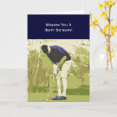 Carte Joyeux anniversaire de golfeur (Fleur jaune)