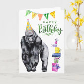 Carte Joyeux Anniversaire de Gorilla (Fleur jaune)