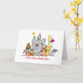 Carte Joyeux anniversaire de groupe - Cute Zoo Animaux (Fleur jaune)