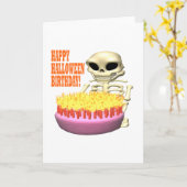 Carte Joyeux anniversaire de Halloween (Fleur jaune)