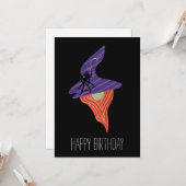 Carte Joyeux anniversaire de Halloween gnome mignon arai (Devant/Arrière en situation)