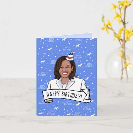 Carte Joyeux anniversaire de Kamala Harris (Fleur jaune)