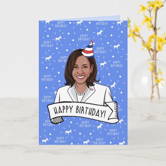 Carte Joyeux Anniversaire de Kamala Harris (Fleur jaune)