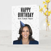 Carte Joyeux anniversaire de Kamala Harris (Fleur jaune)