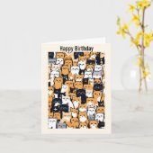 Carte Joyeux anniversaire de Kitty (Fleur jaune)