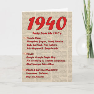 Carte Joyeux anniversaire de la 40s