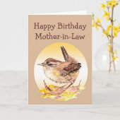 Carte Joyeux anniversaire de la belle-mère Aquarelle Wre (Fleur jaune)