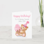 Carte Joyeux Anniversaire de la crème glacée de l'ours e (Devant)