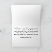 Carte Joyeux Anniversaire de la Fête des Vétérans (Intérieur)