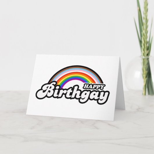 Carte Joyeux anniversaire de la fierté de progrès (Devant)
